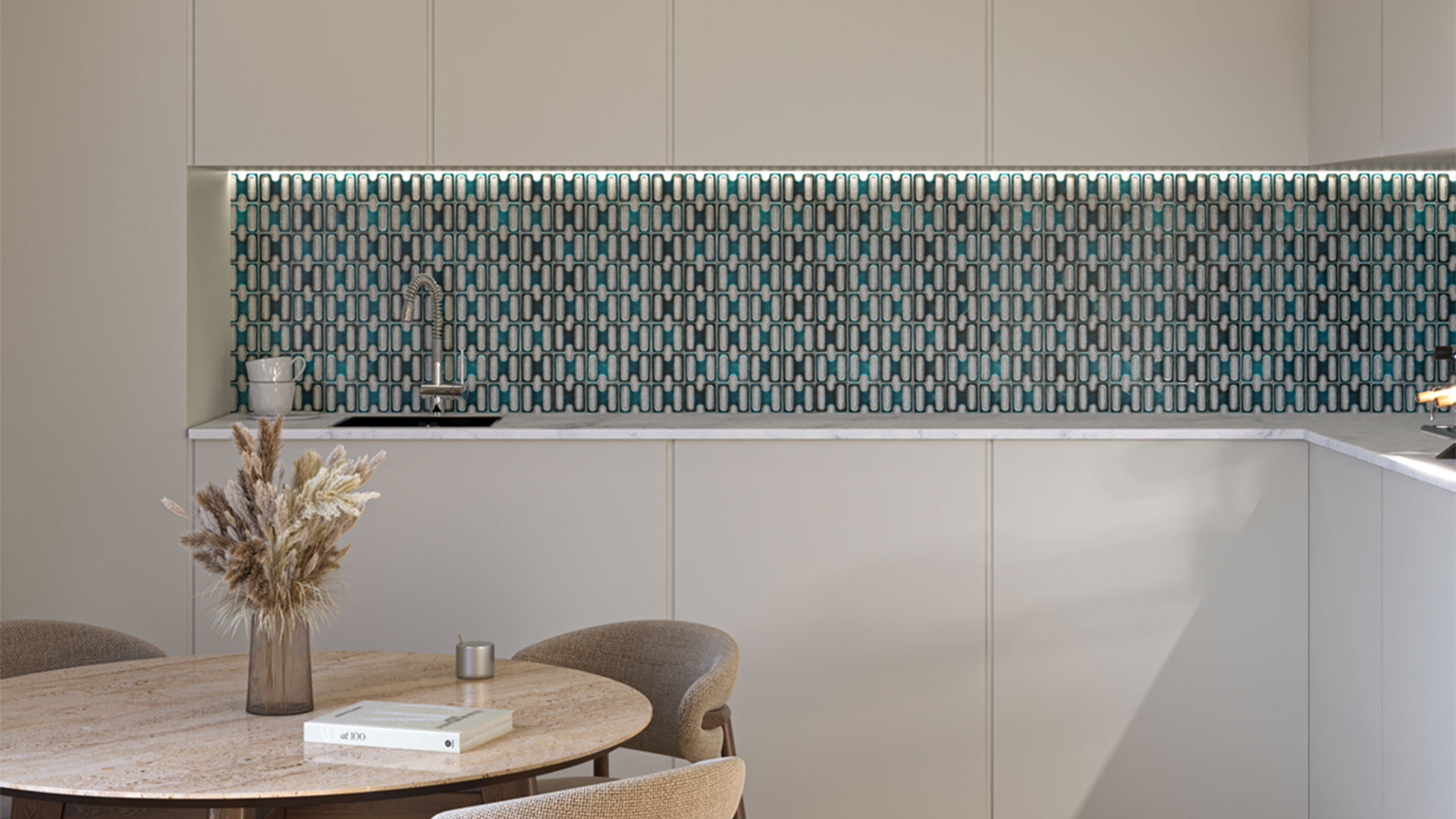 کاشی دست ساز نسیم برای بین کابینت