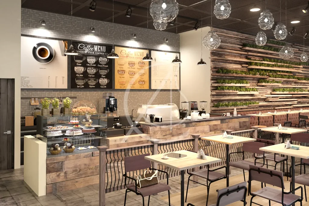 طراحی کافی‌شاپ روستیک